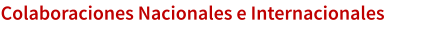 Colaboraciones Nacionales e Internacionales